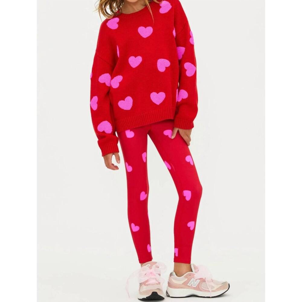 NEW BEACH RIOT girl's callie long sleeve sweater in red